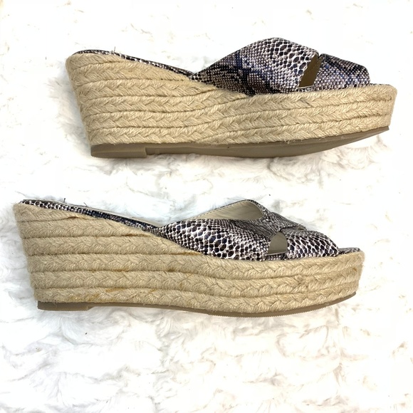 Kelsi Dagger Bianca Black Snake Wedge Sandal NWOT - Picture 4 of 7